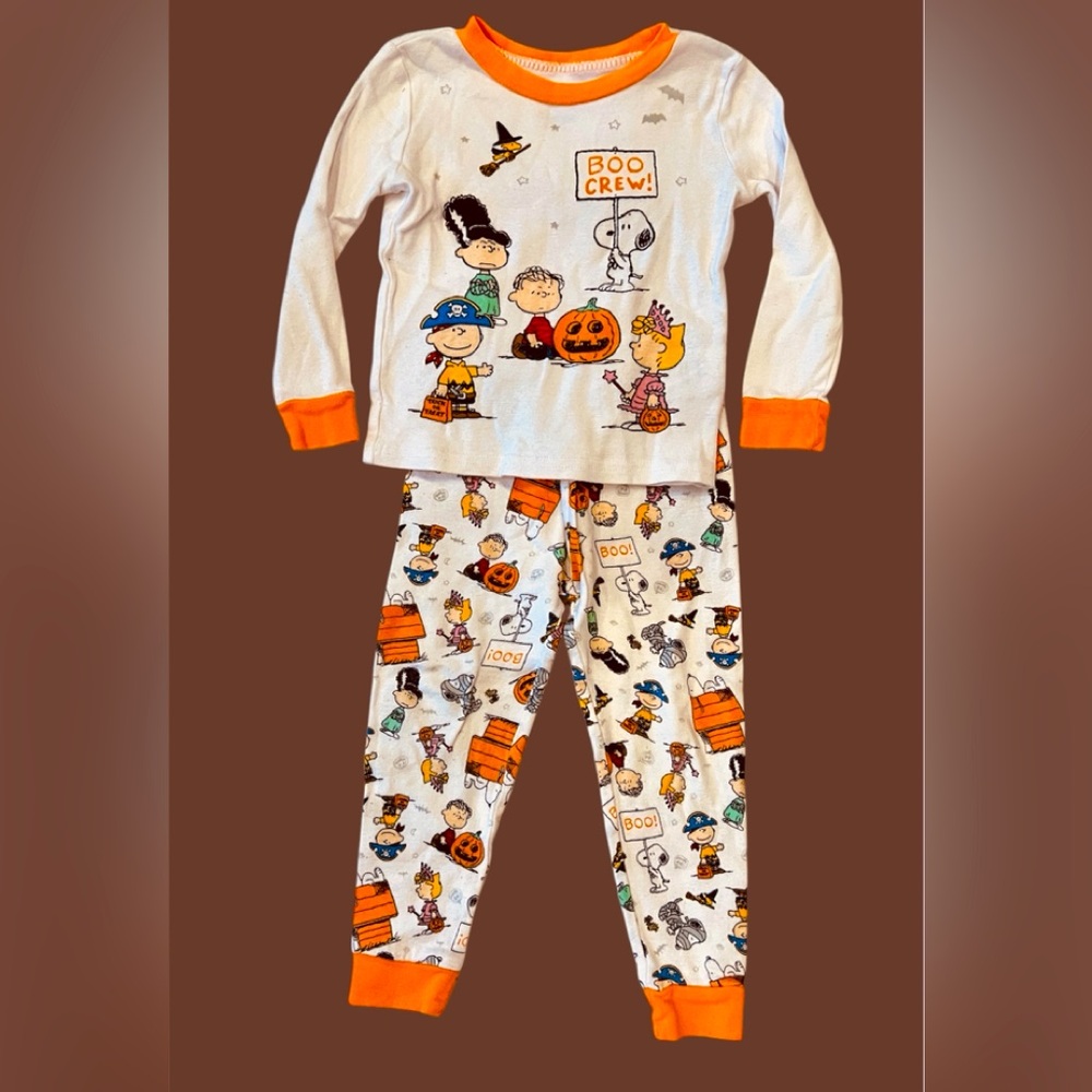 Halloween PEANUTS Boo Crew Long Sleeve PJs | 3T | Unisex | Preowned - Picture 1 of 2
